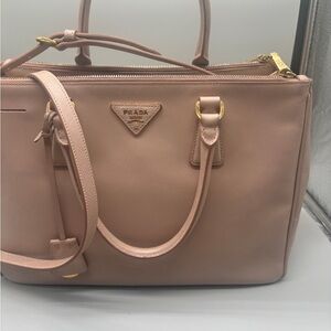 Prada Saffiano Satchel in Dusty Blush
